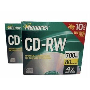 Memorex CD-RW 10pk/9pk Rewritable Compact Discs,700MB 80 MIN Open Box Read